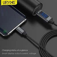 urvns led current voltage display 3a usb fast charging cable micro usbtype c quick charger wire for mobile phone