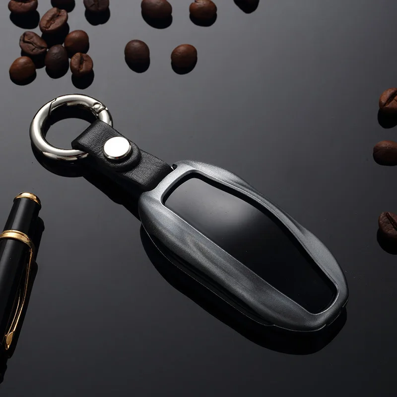 

Car Key Case For Tesla Model 3 S Keychain Metal Protector Special Accessories Cover Bag Alloy Shell Keychains Key Fob Holder