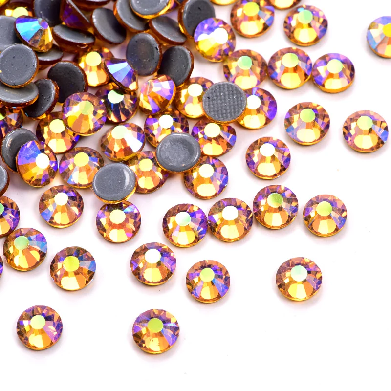 Стразы для горячей фиксации AB DMC высокого качества цвета кристалл SS10 плоская