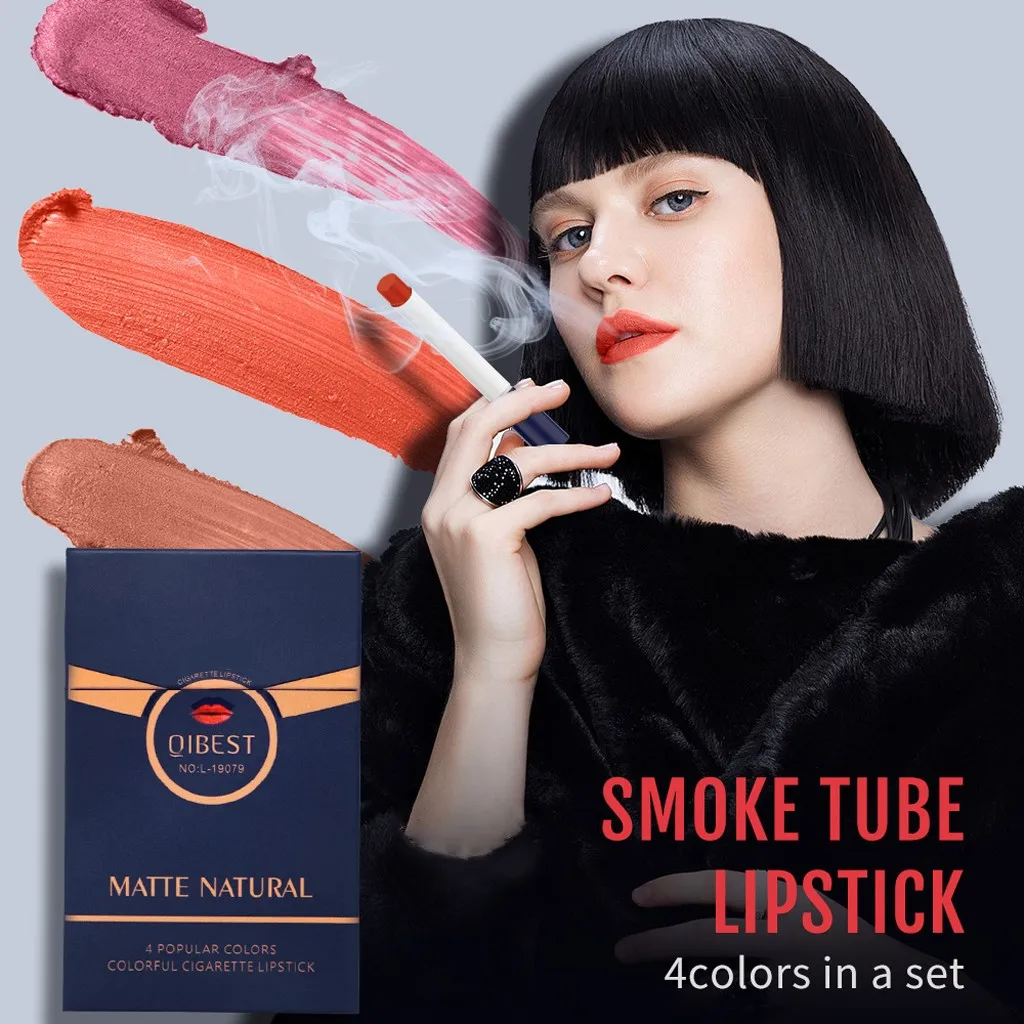 Набор матовых табачных помад 4 цвета стойкая водостойкая помада| |