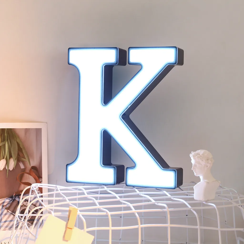 DIY 26 букв светодиодный ночник английский Marquee знак Алфавит 3D Настенный ночник t домашний Свадебный день рождения Жених