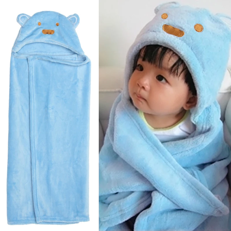 Toalla de ba&ntilde;o con capucha para ni&ntilde;os, bata de ba&ntilde;o con dibujos de animales, manta con capucha-2