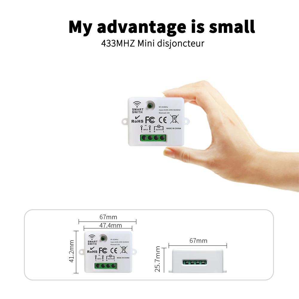 AXUS Tuya Wi-Fi выключатель света RF 433 МГц кнопочный переключатель на 1/2/3 клавиши реле
