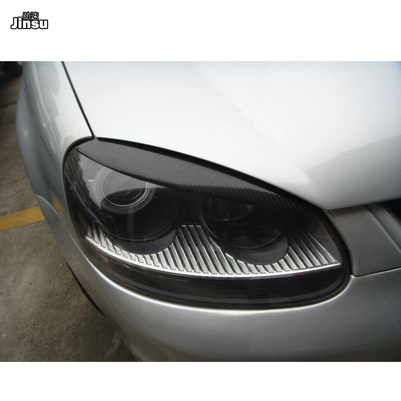 High Quality Real Carbon Fiber decoration Headlights Eyebrows Eyelids cover for VW golf 5 MK5 GTI R32 2005 2006 2007 2008 2pcs | Автомобили