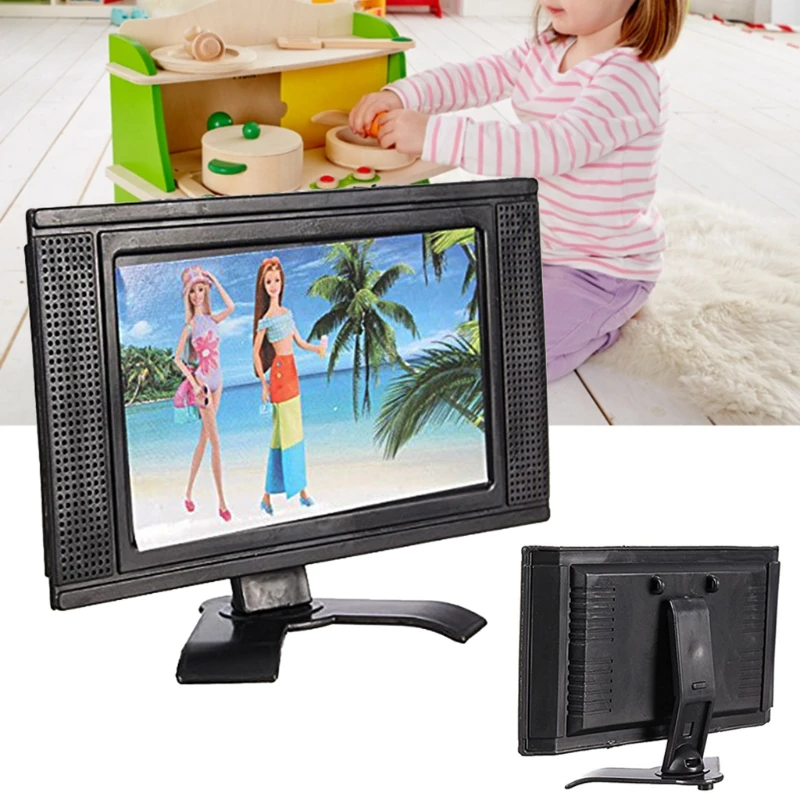 

New LCD TV Doll Toy Structures Accessories For Brabie Doll House Furniture