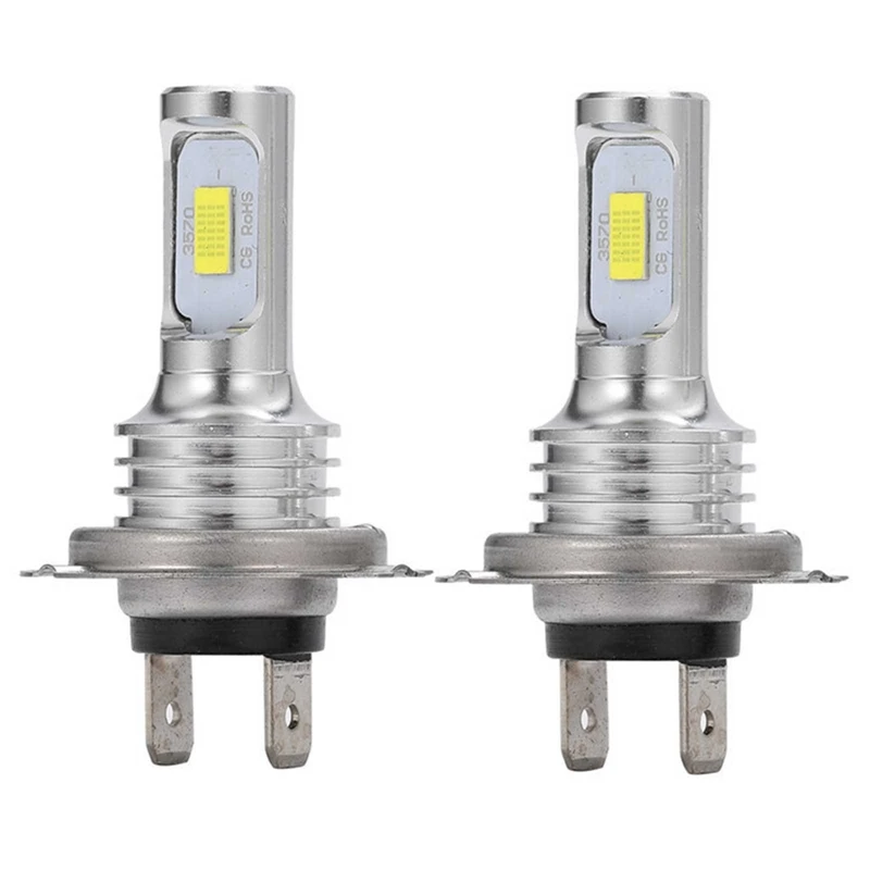 

LED Headlight Super Bright Fog Lamp 1 Pair H7 2SMD 12V-24V Bulbs Conversion Kit High/Low Beam Auto Head Light Accessories