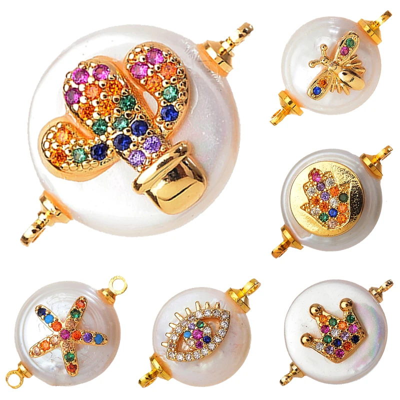 

Peixin 22*15mm DIY jewelry accessories female crown handmade pearl jewelry making geometric fastener connector accessories