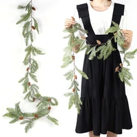 1 5m artificial pine branch vine garland for christmas decor indoor fireplace stairs wall hanging ornament xmas centerpieces