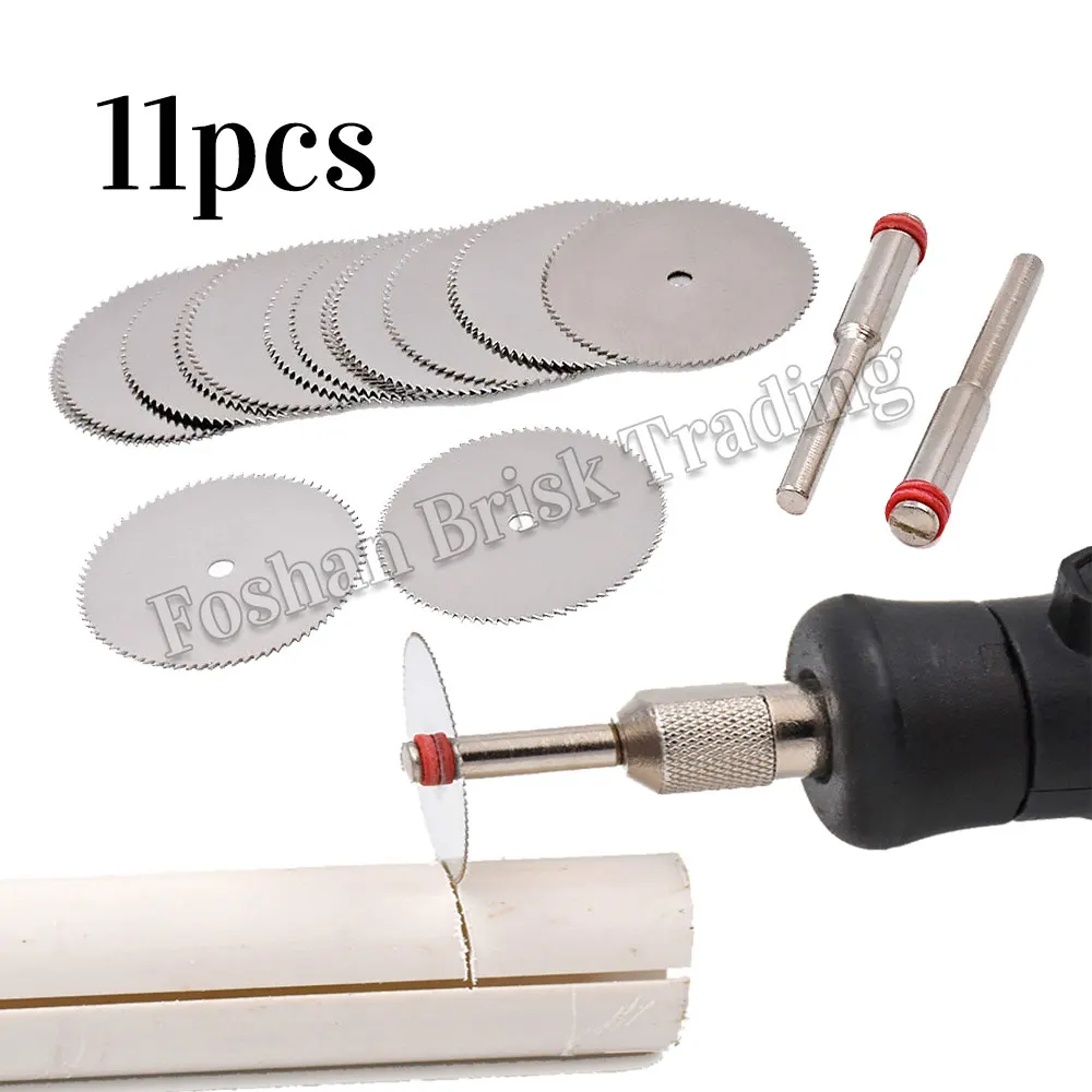 11pcs Mini Circular Saw Blade Rotary Tool Electric Grinding Cutting Disc for Dremel Metal Cutter Power Tool Wood Cutting Discs
