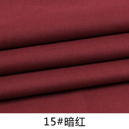15 dark red Хлопок, однотонный, тонкий, высокой плотности, белый, черный, красный, розовато-лиловый, синий, бежевый, серый, ткань для лета, Apperal подкладка для платья - Цвет: 15 dark red