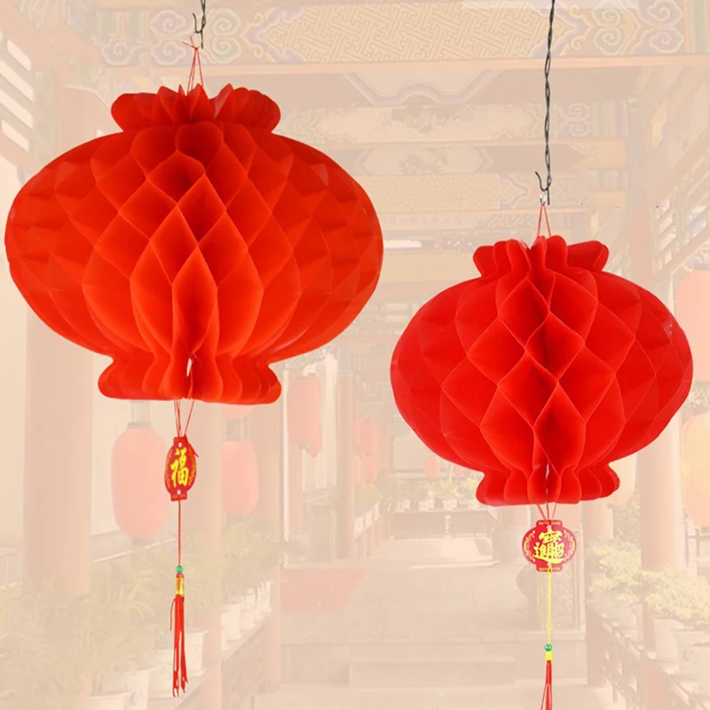 

Водонепроницаемые красные бумажные фонари для китайского Нового года, свадеб, празднования домашнего декора, 10 шт.