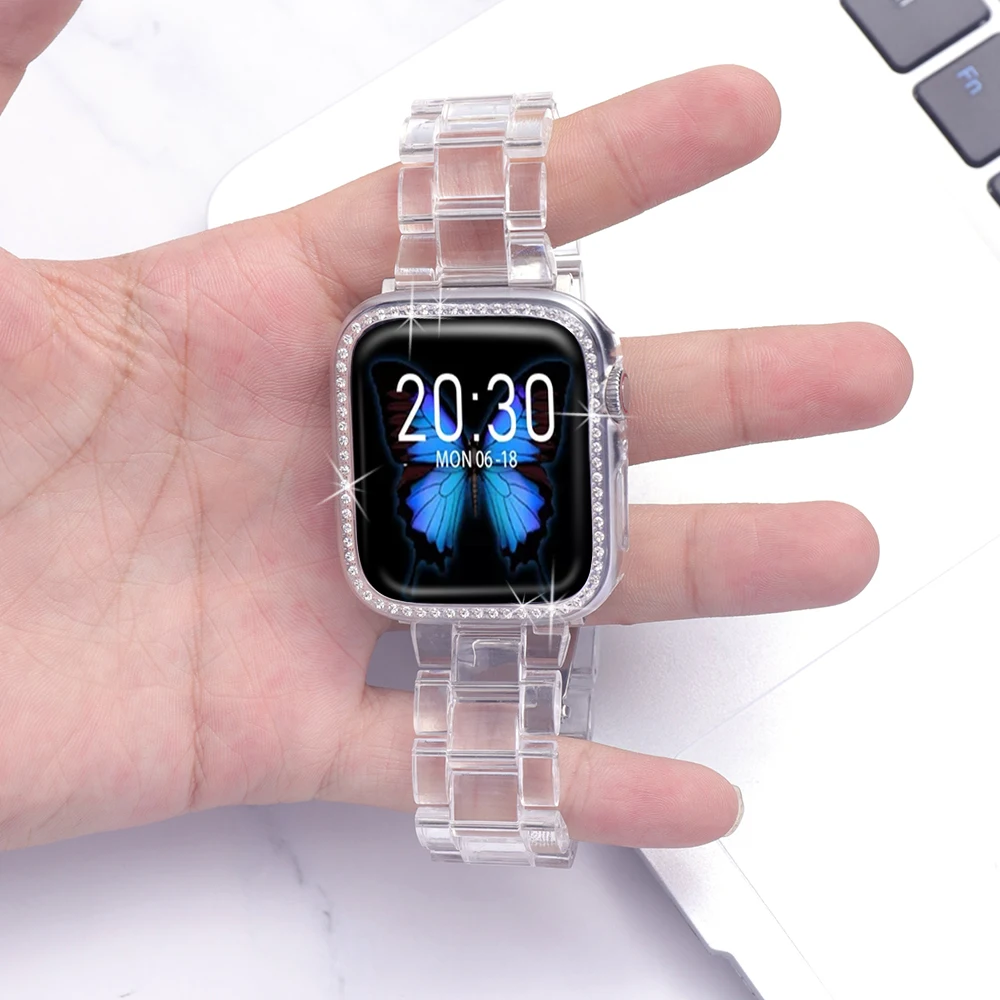 

Correa transparente para Apple Watch Series 6 SE 5 4 321, accesorios para Iwatch de 38mm, 40mm, 42mm y 44mm