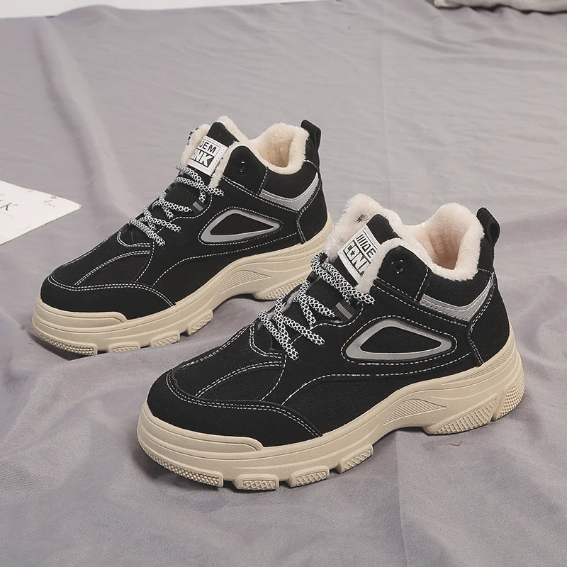 Модные хлопковые высокие кроссовки Женские зимние ботинки Botas Mujer Женская