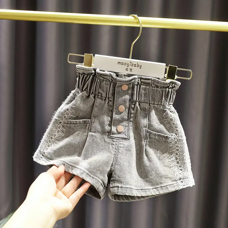 Girls denim shorts baby high waist summer new children princess P4383