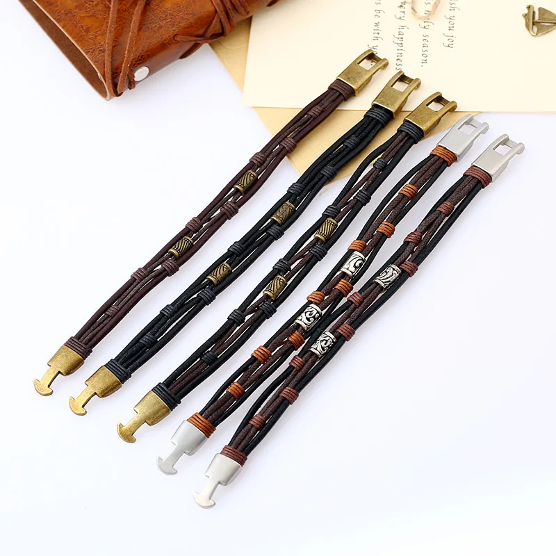 Jessingshow винтажная бижутерия в богемном стиле многослойный Плетеный браслет из