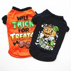 Жилет для домашних животных в стиле Хэллоуин, жилет с принтом алфавита, тыквы, кости, рубашка для собак, одежда для маленьких собак, рубашки для домашних животных с коротким рукавом, чихуахуа