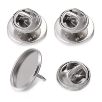 10pcs lot stainless steel brooch base holder brooch pin badge holder for diy jewelry making cabochon base 12 14 16 18 20 25mm