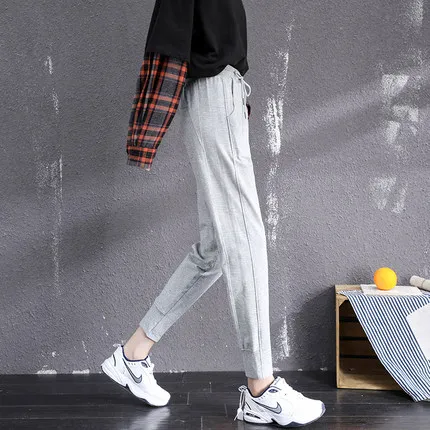 

Pants women's casual sports running versatile casual show thin legs long necked low waist