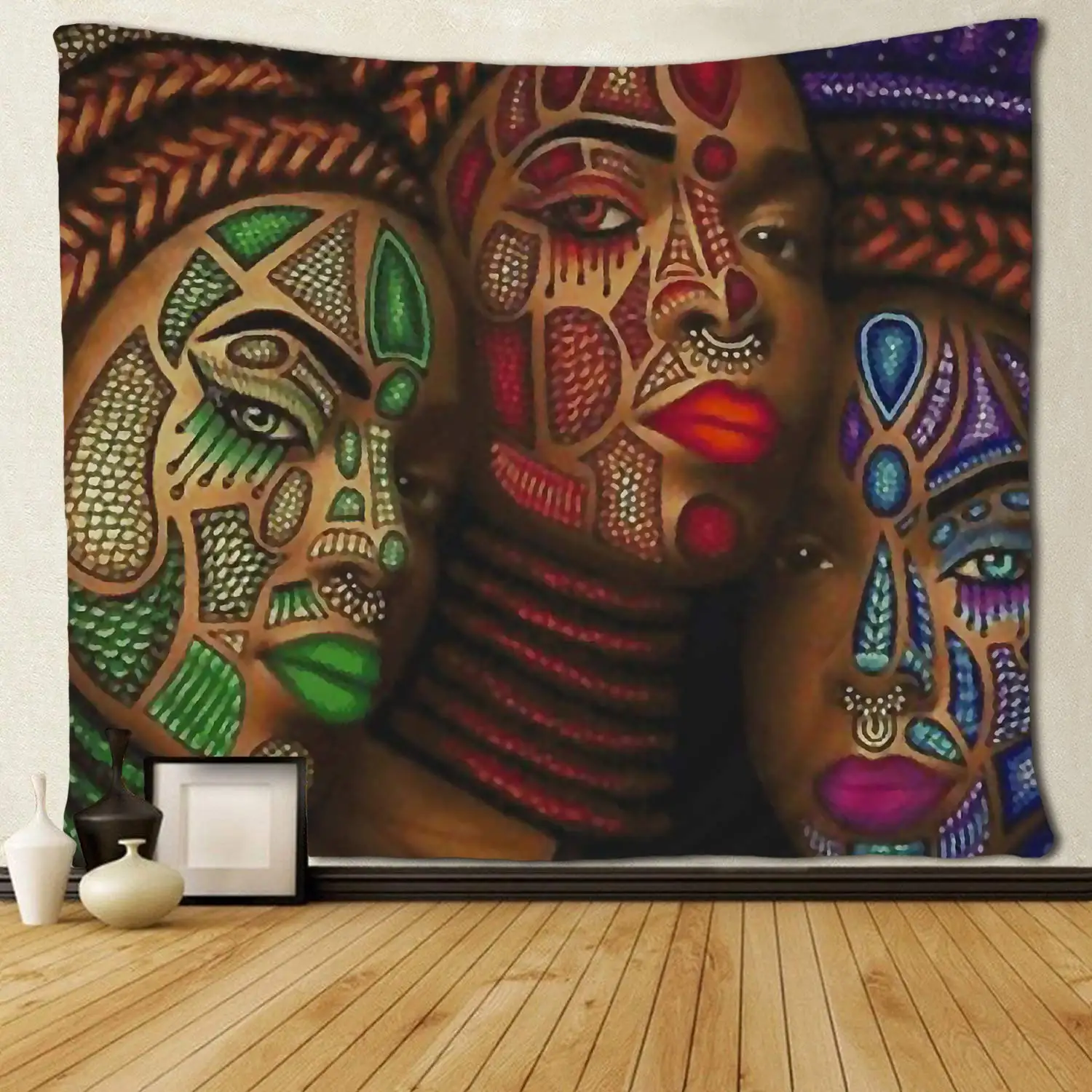 

Three African American Women Art Tapestries Wall Hanging