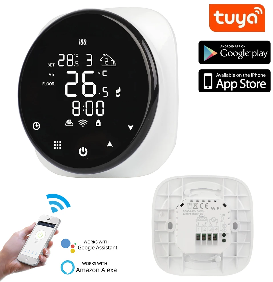 Термостат для теплого пола Smart Home с регулировкой температуры комнаты и ценой завода на продажу, управление через системы IOS/Android.