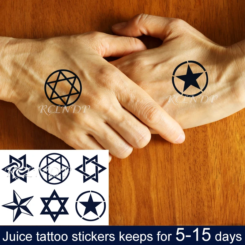 Водостойкая Временная тату наклейка в виде сока звезда круг тотем шаблоны флэш
