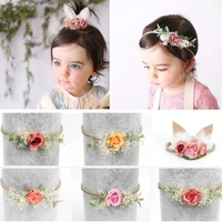 baby headband flower hairband newborn photography prop infantil shoot accessories baby photo ornaments nylon garland many colors