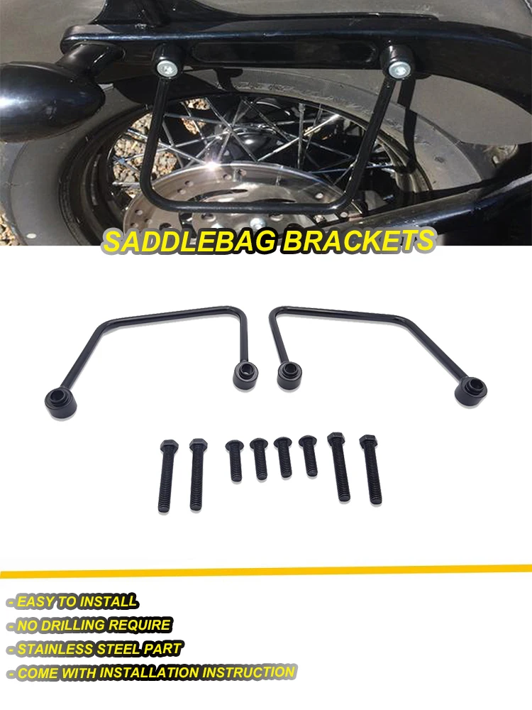 Глянцевый черный седельная сумка поддерживает для моделей Harley Davidson- Softail FLSL и FXBB