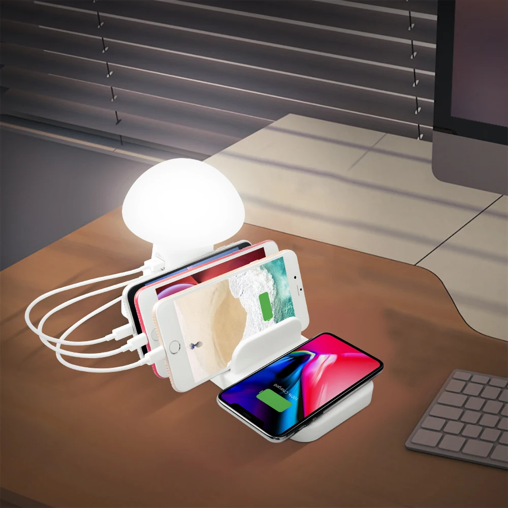Несколько Порты USB Зарядное устройство стационарное настольное QC 3 0 Быстрая