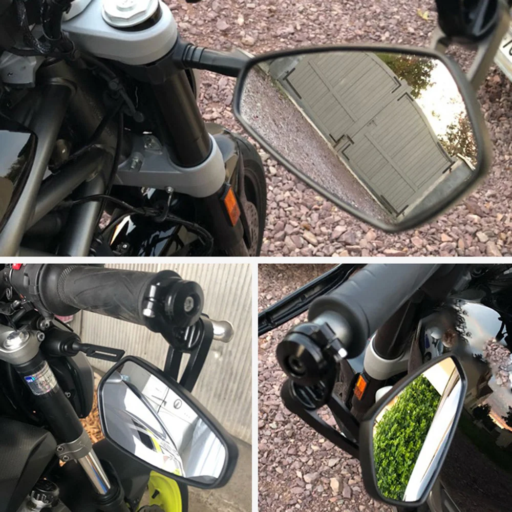 Hot New Motorcycle Bar End Mirrors Rear View CNC 22MM Reverse Rearview Mirror Blue White | Автомобили и мотоциклы