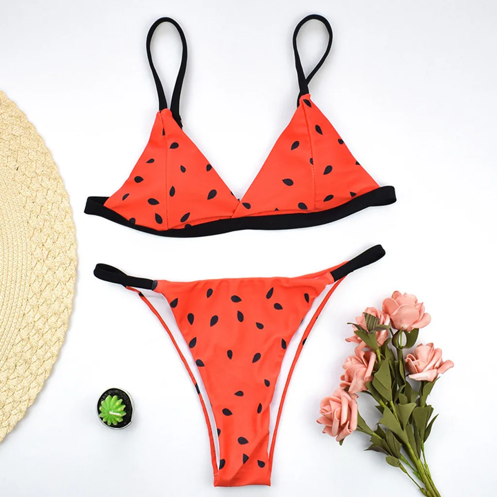 

Sexy Brazilian Print Swimsuit Floral Plant Swimwear Women Two Piece Bathing Suit Micro Bikini Thong Bikinis Beachwear 2021 Mujer