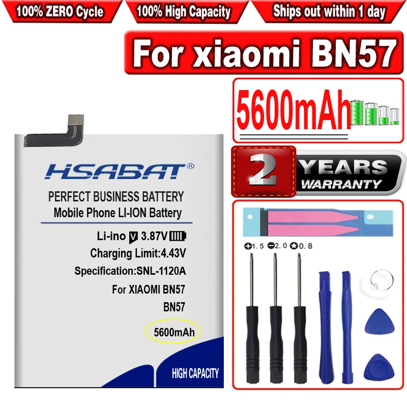 

HSABAT 5600mAh BN57 Battery for Xiaomi Phone