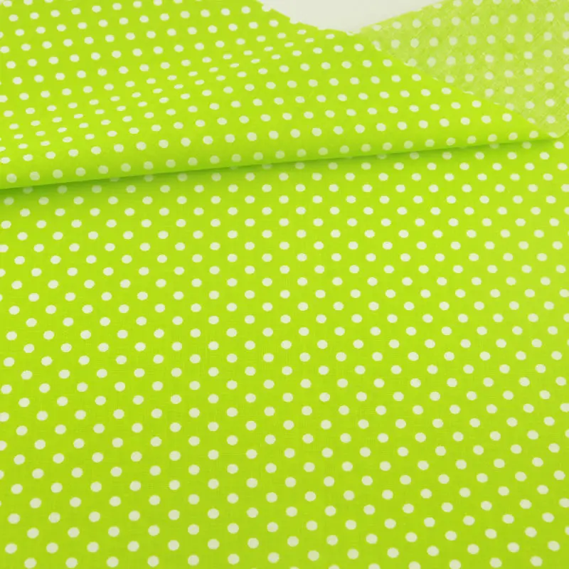 2016 New Arrivals Crafts Green Cotton Fabric Printed White Dot Design Home Textile Sewing Tecido Doll Cloth Fat Quarter Art Work|fabric
