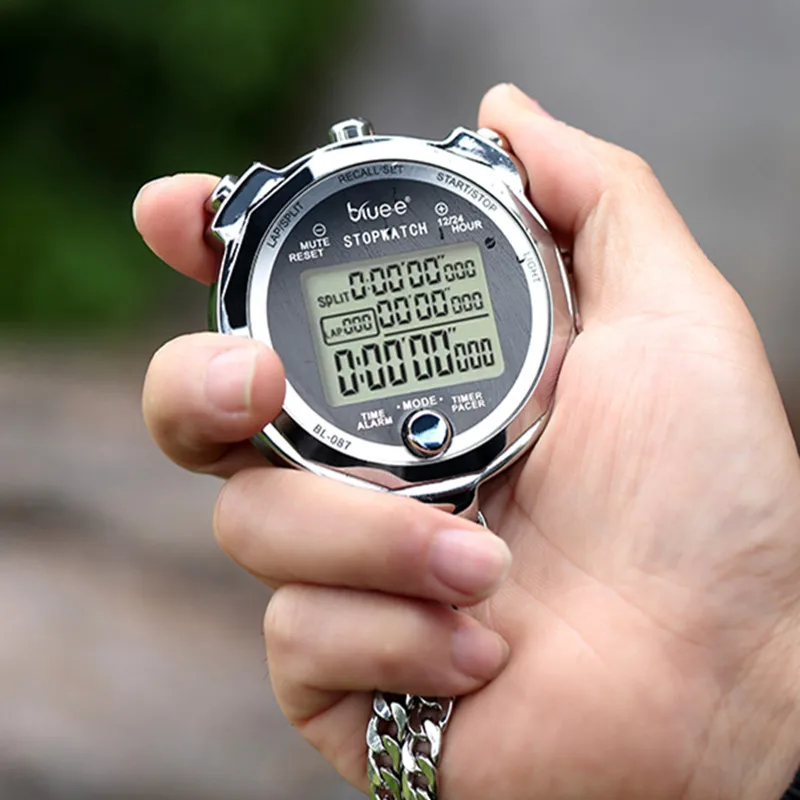 Металлический светящийся цифровой секундомер игра выделенная область бег спорт