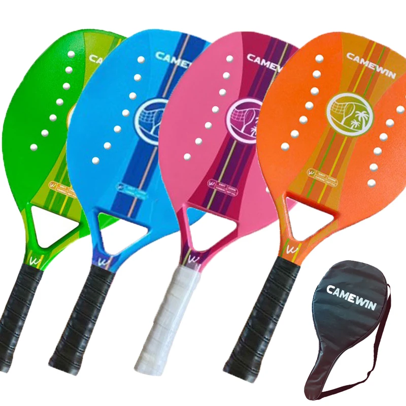 

2022 Adult Professional Carbon Beach Tennis Racket Paddle Soft EVA Face Raqueta Unisex Equipment Raquete With Bag
