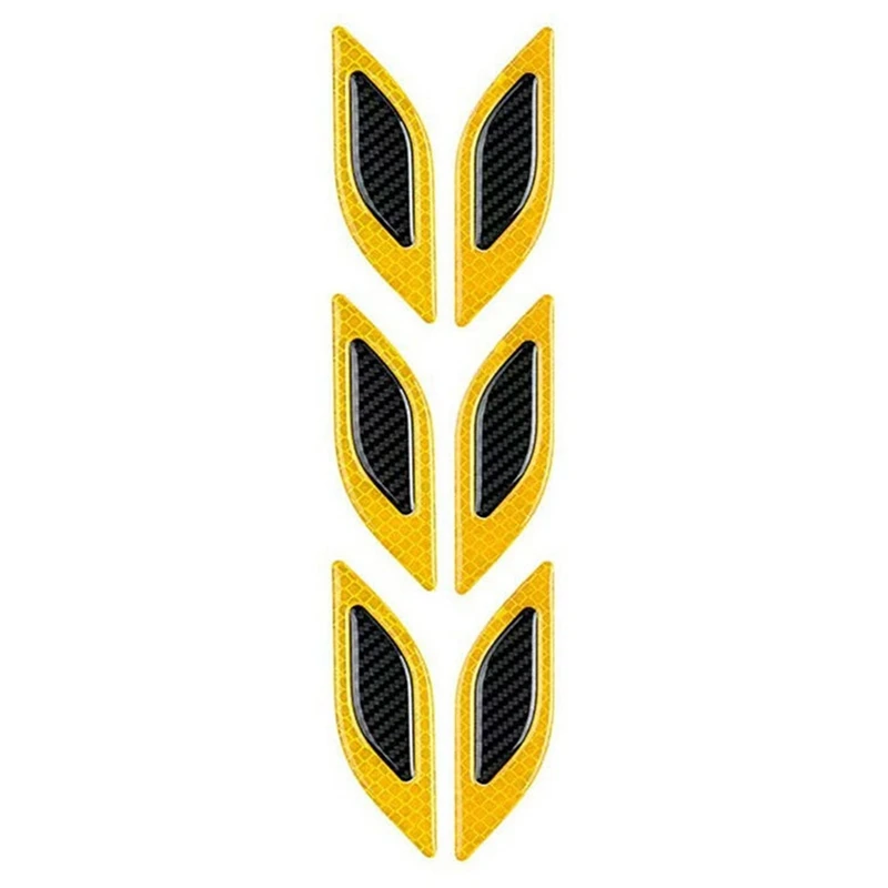 

6 Pcs Car Fender Reflective Stickers Safety Reflective Tape Leaf Warning Mark Car Bumper Sticker Accessories