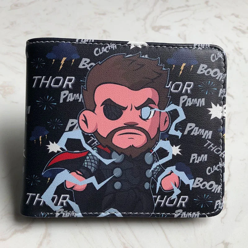 Marvel Men Wallet Q Version Captain America SpiderMan Comic Super Heroes Women with Card Holder | Багаж и сумки
