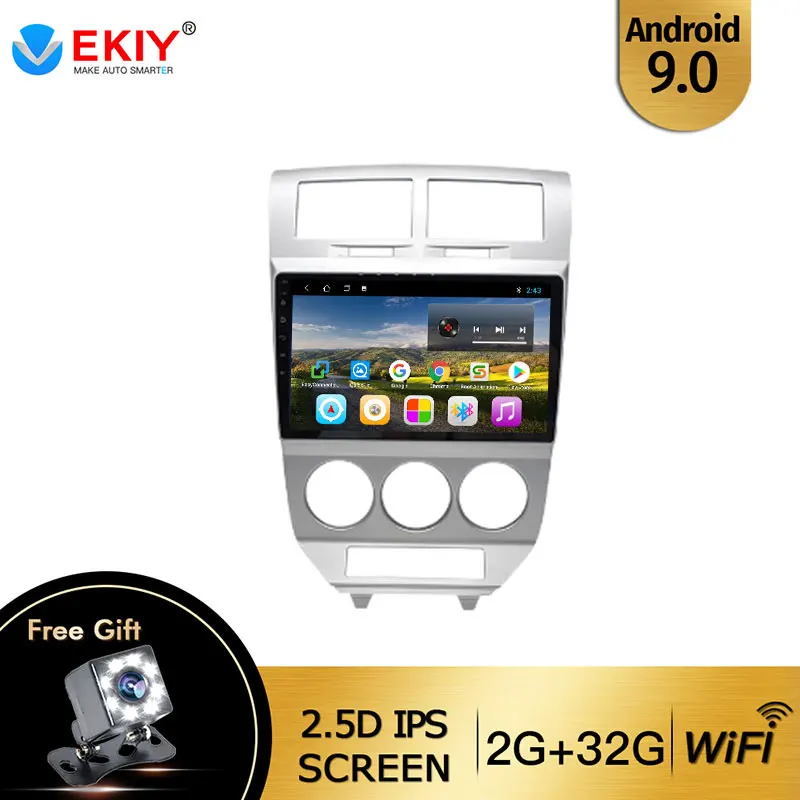 EKIY для Dodge Caliber 2009 2012 Авторадио 2din Android 9 DVD Автомобильный мультимедийный видео