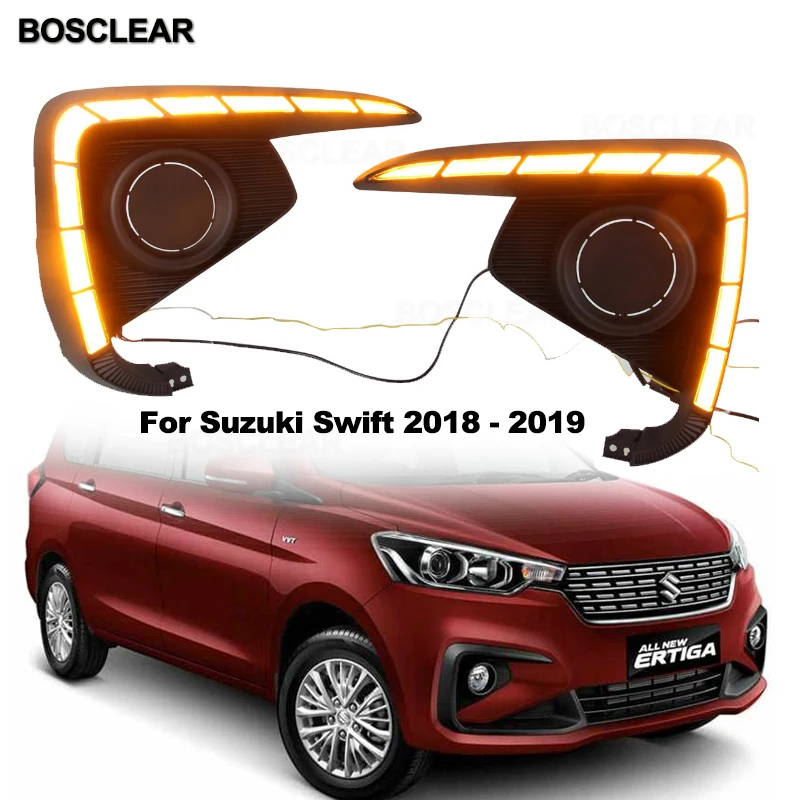

Car Led Daytime Driving Running Light For Suzuki Swift 2014 2015 2016 2017 2018 2019 bosclear Fog light Lamp Cover Headlamp