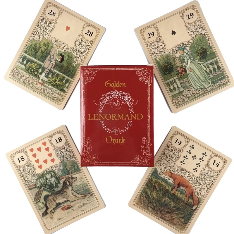 Golden Lenormand Oracle Cards Fortune Telling Divination Tarot Deck 36 For Board Game Card | Спорт и развлечения