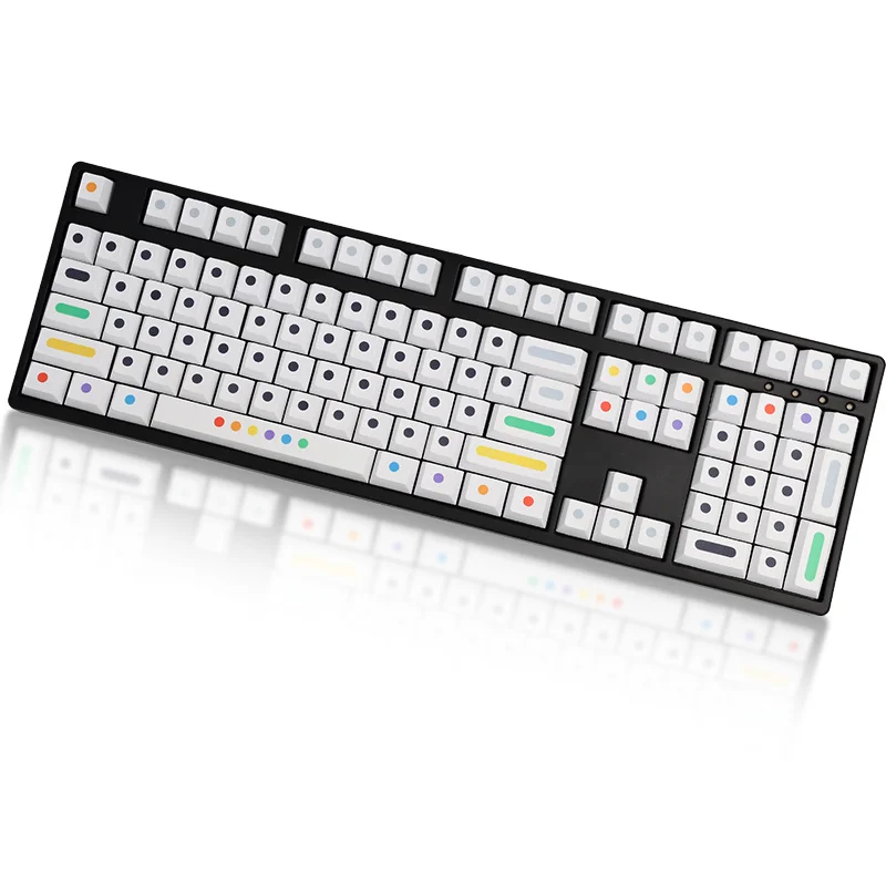 

136 Keys/set White colour Dots Keycaps Cherry Profile PBT Key Caps For MX Switch Mechanical Keyboard Dye Sublimation ISO Key Cap