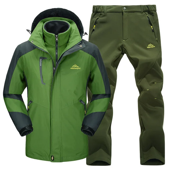 Комплект из 2 предметов лыжный костюм флисовая подкладка куртка и штаны для