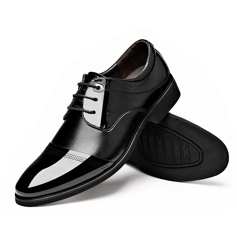 

Luxury British Leather Men Dress Shoes Business 2020 Spring Autumn Oxfords Comfortable Pointed Toe Male Social Shoe High Quality