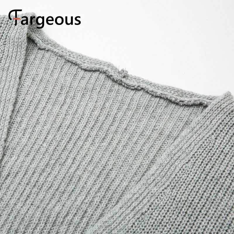 Женский длинный кардиган Fargeous вязаный большого размера с карманами для осени и