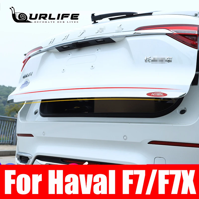 

For Haval F7 F7X 2019- 2021 2022 Rear Door Tailgate Trim Chrome Decorative Car Strip Cover Accessories Trunk Hatch 304 Stainless