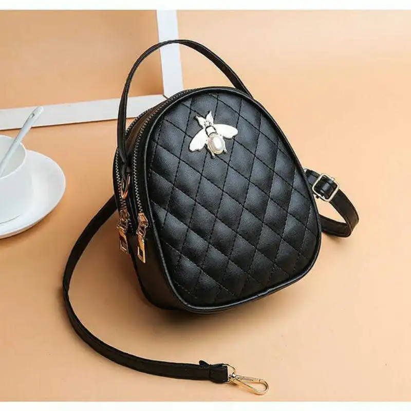 Модная сумка через плечо из искусственной кожи на молнии с пчелиным узором для Wom