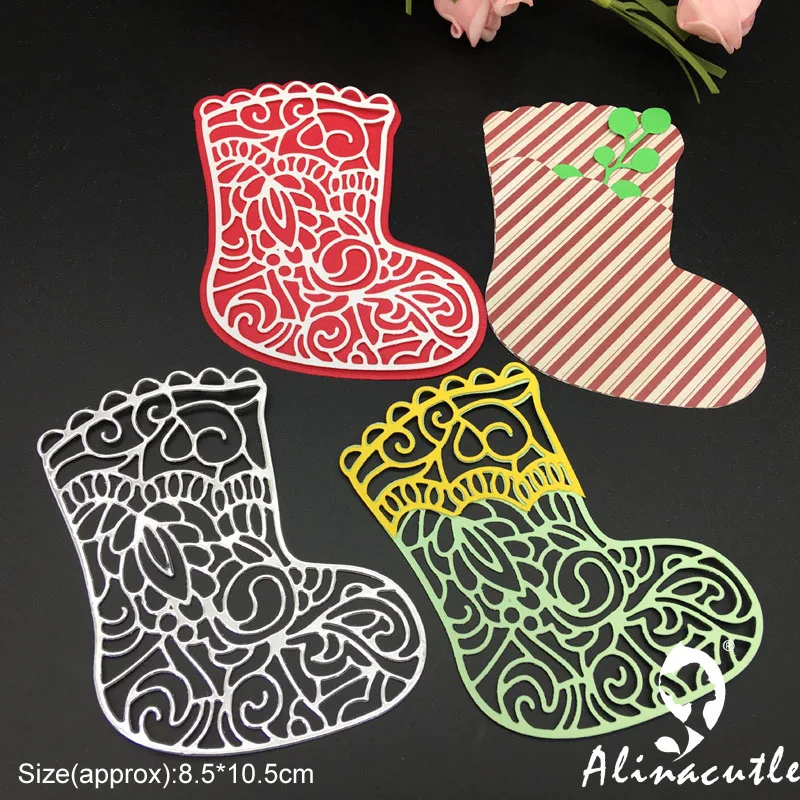 Die Cut Metal Cutting Dies Christmas Sock Scrapbooking Album Papercraft Handmade Card Stencil Cutter Punch Die Alinacutle