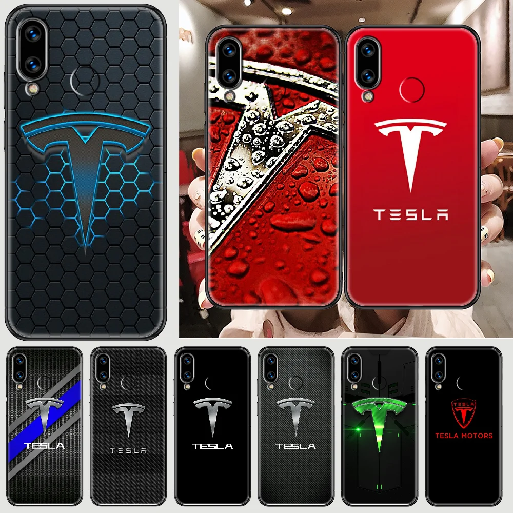 Чехол Tesla для телефона с супер электромобилем Huawei Honor 6 7 8 9 10 10i 20 A C X Lite Pro Play черный