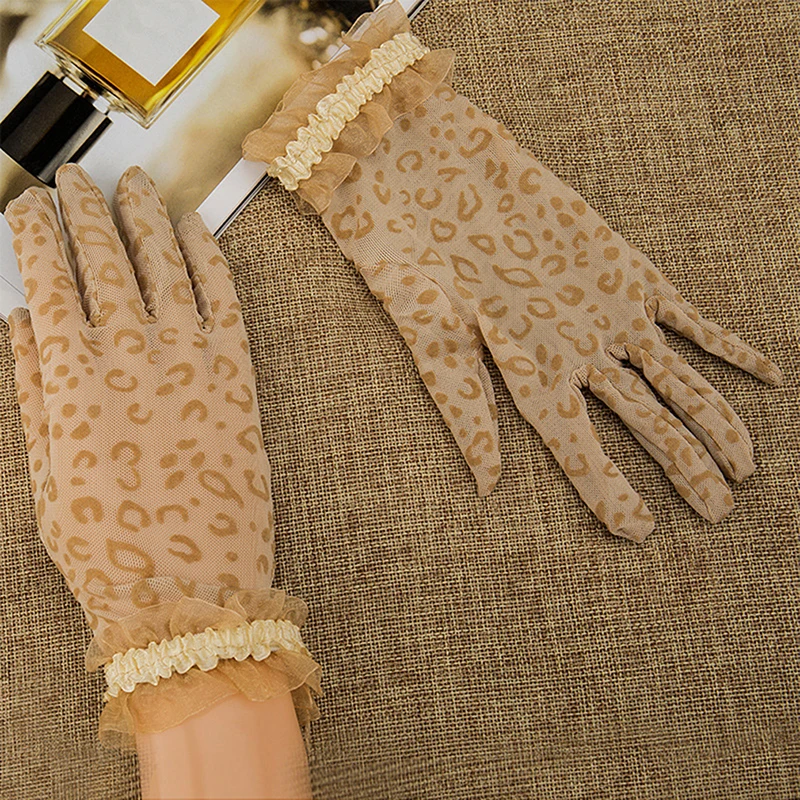 

Women Sun Protection Glove Summer/Autumn Lady Sunscreen Golves Uv-Proof Driving Lace Gloves Fashion Wrist Print Adult