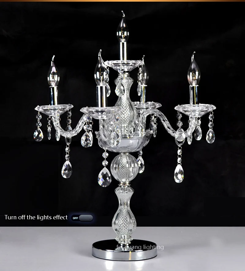 Новая европейская роскошная благородная хрустальная лампа на 5 лампочек