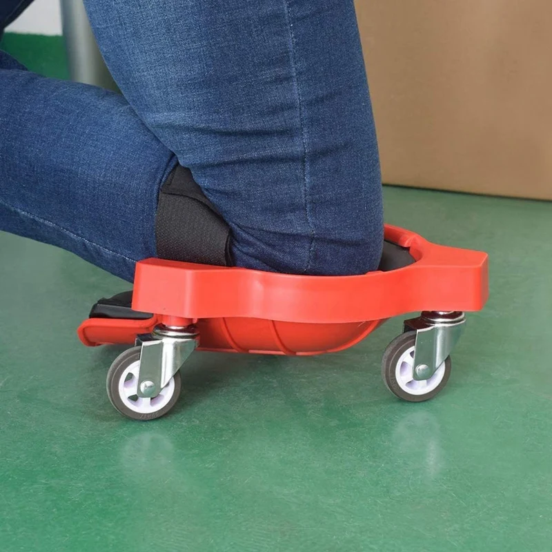 1 Pcs Knee Pad Rolling Wheels Mobile Flexible Laying Platform Gliding Work Construction Jobs Site Red | Спорт и развлечения